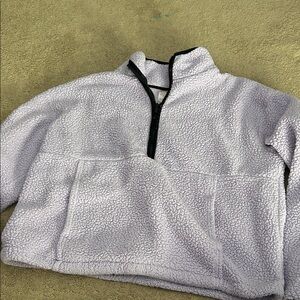 Cozy Lavender Quarter-Zip Fleece Pullover